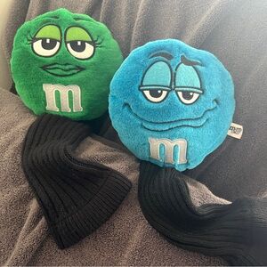 M&M's Green and Blue Plush Golf Club Covers